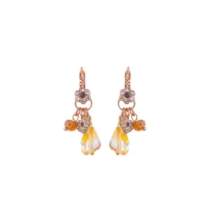 Petite Flower Dangle Leverback Earrings in "Chai" *Preorder*