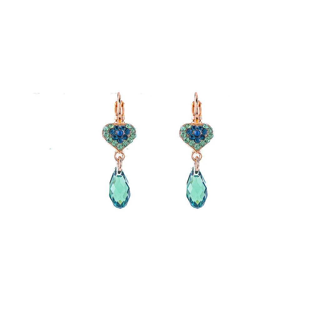 Petite Heart Dangle Leverback Earrings in "Chamomile" *Preorder*
