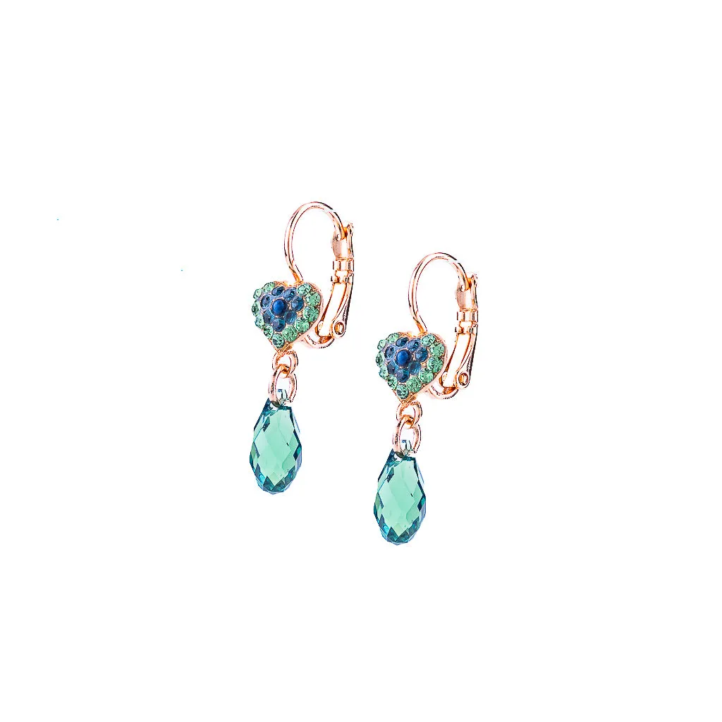Petite Heart Dangle Leverback Earrings in "Chamomile" *Preorder*