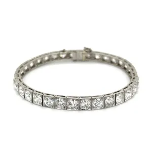 Platinum Art Deco 16.70 cttw Old European Cut Diamond Line Bracelet at Regard Jewelry in Austin, Texas