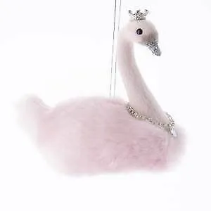 Plush Pink Swan Ornament