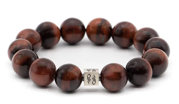 Red Tigers Eye Natural Gemstone Centerpiece Bracelet