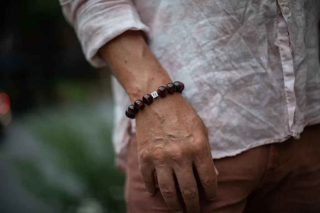Red Tigers Eye Natural Gemstone Centerpiece Bracelet