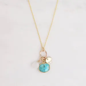 Reef Reflections Turquoise & Moonstone Charm Necklace