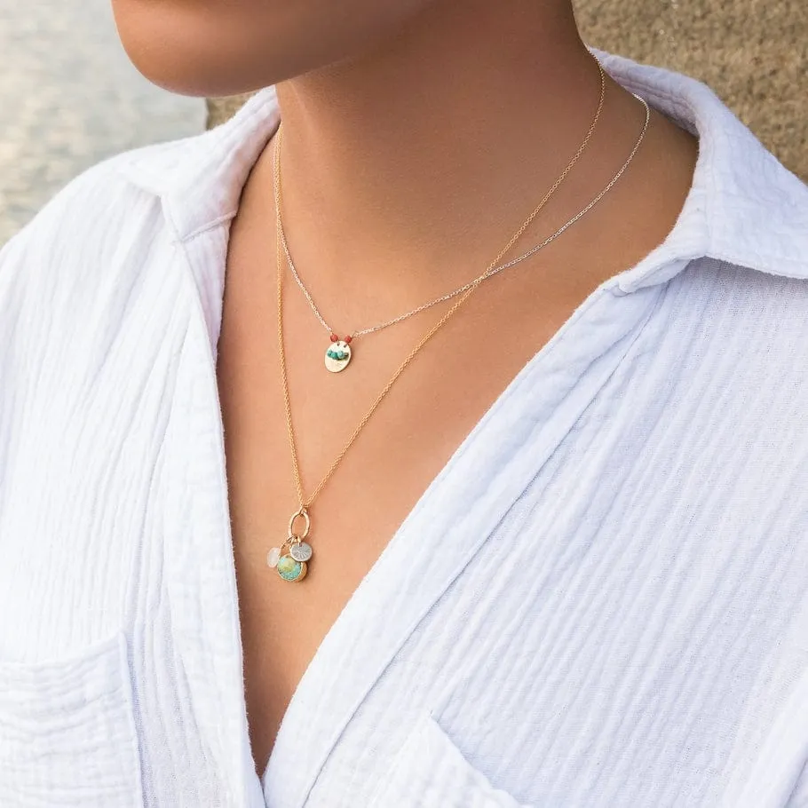 Reef Reflections Turquoise & Moonstone Charm Necklace