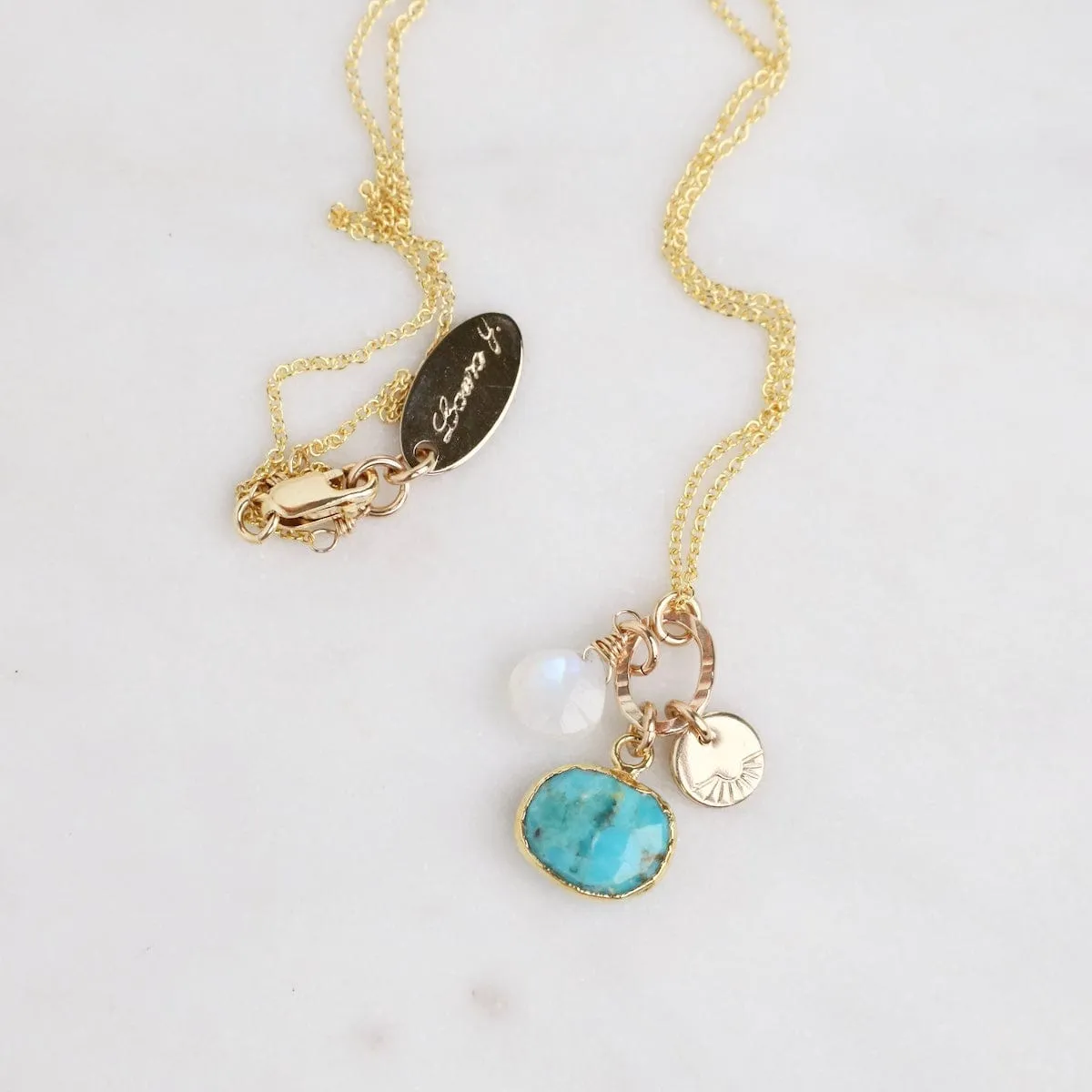 Reef Reflections Turquoise & Moonstone Charm Necklace