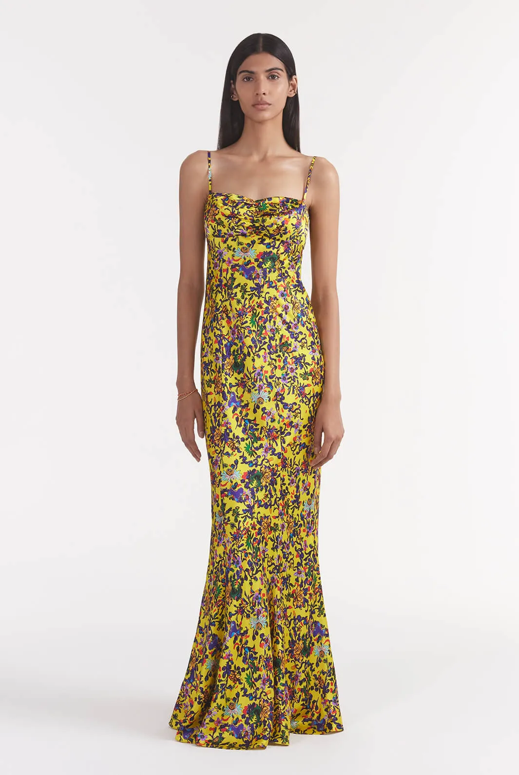 Renee Long Dress In Ornamental Citrine