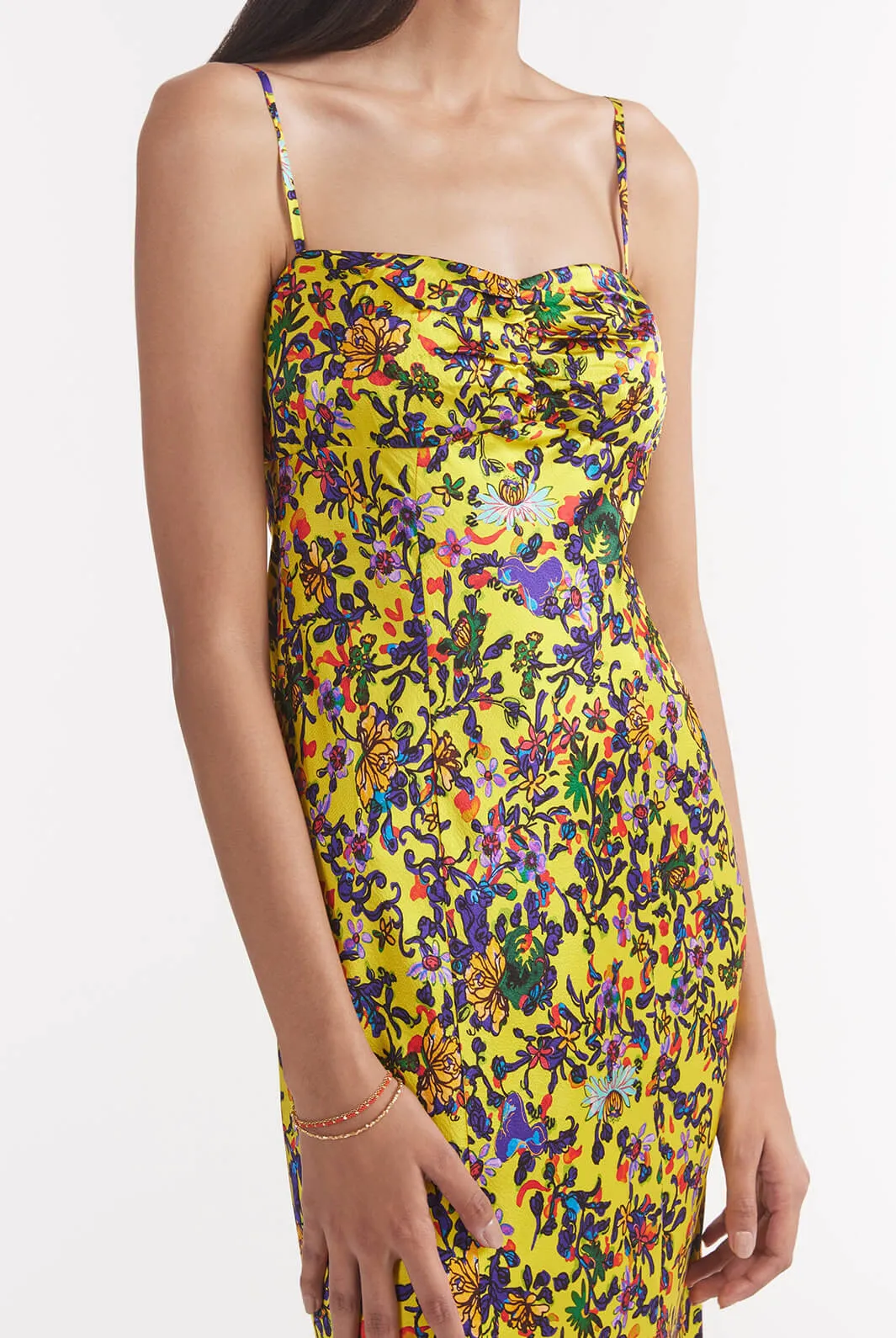 Renee Long Dress In Ornamental Citrine
