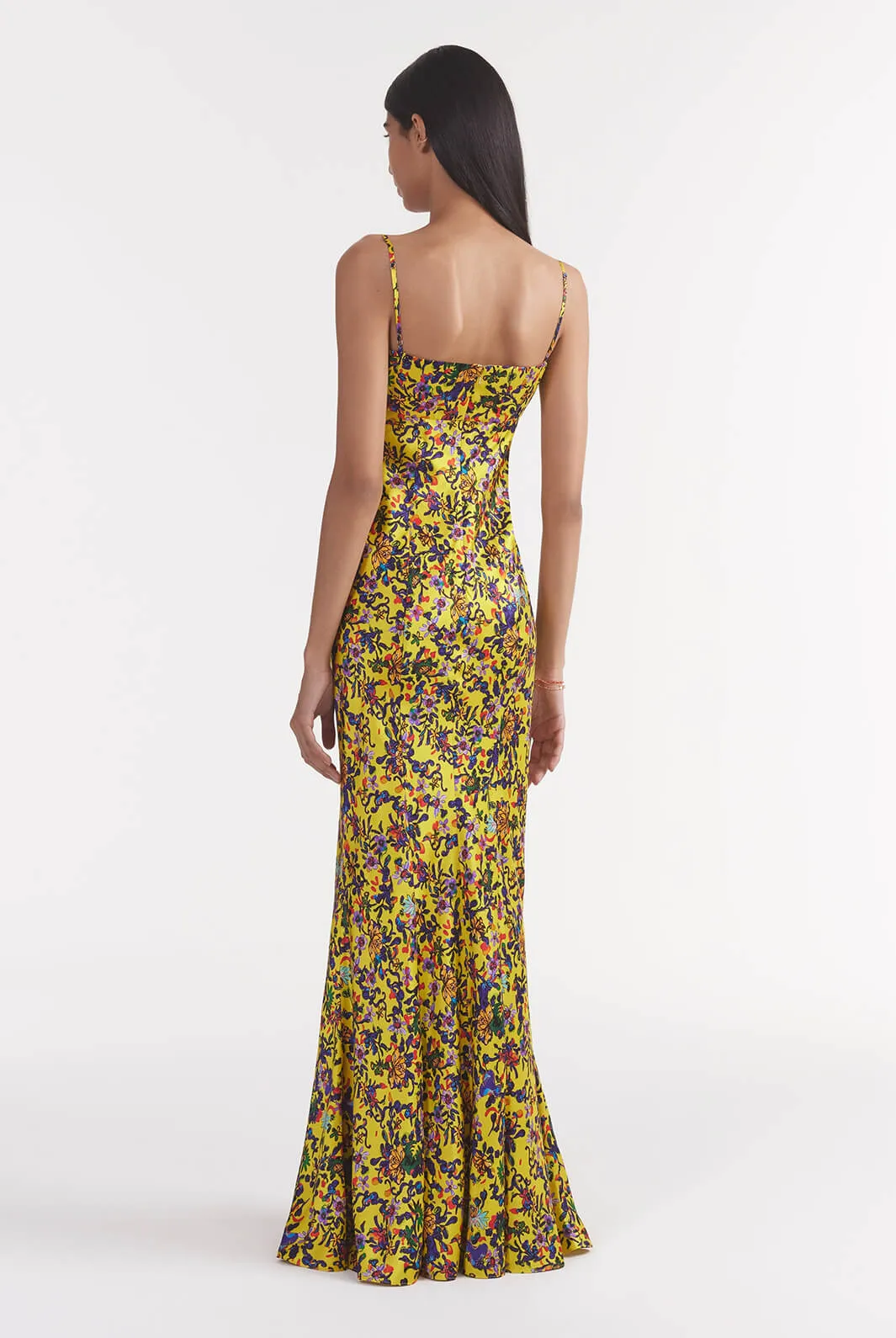 Renee Long Dress In Ornamental Citrine