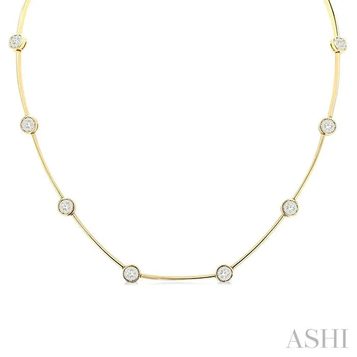 ROUND SHAPE BAR LINK LOVEBRIGHT DIAMOND NECKLACE