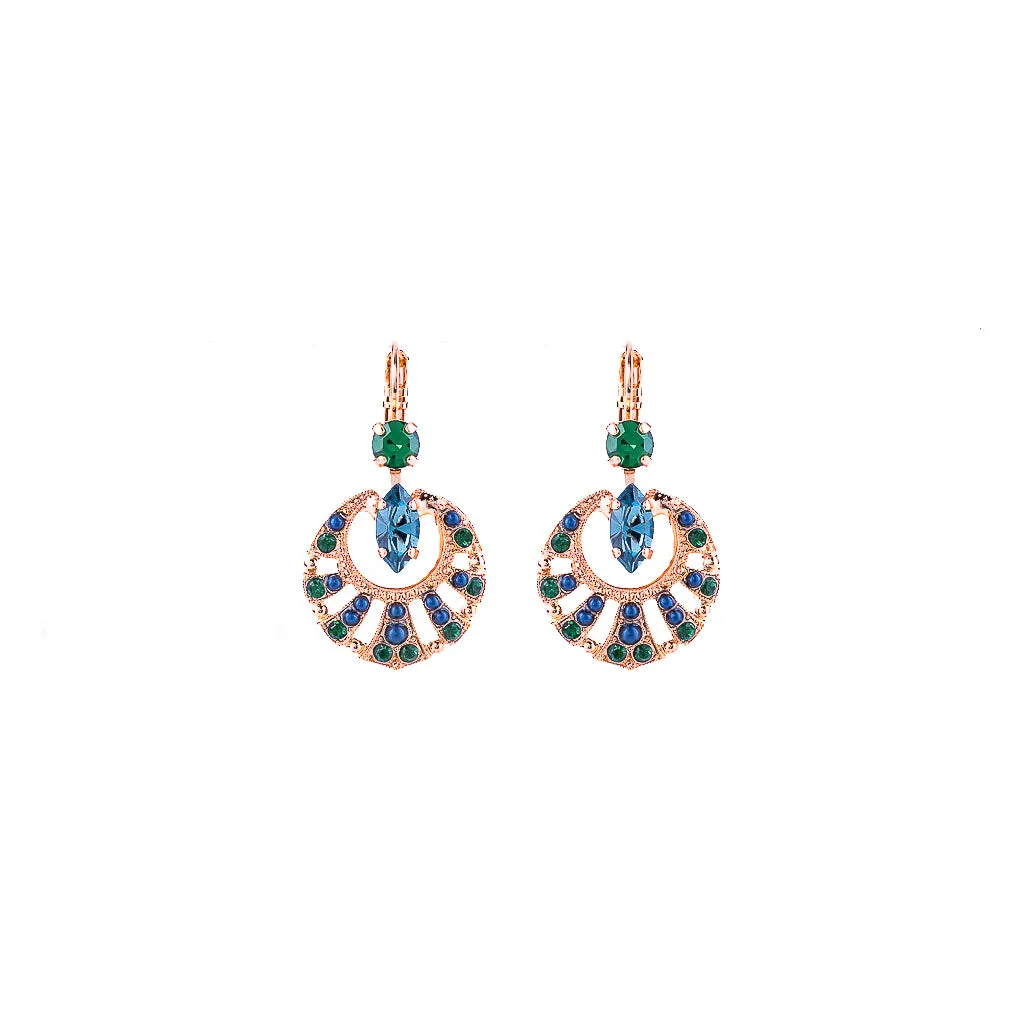 Round Shell Marquise Leverback Earrings in "Chamomile" *Preorder*