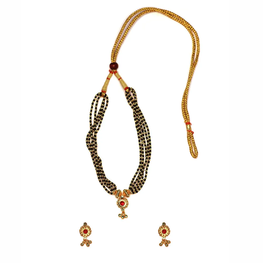 Royal Black Mangalsutra with Stunning Gold Plating