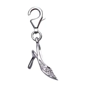Silver Crystal High Heel Charm