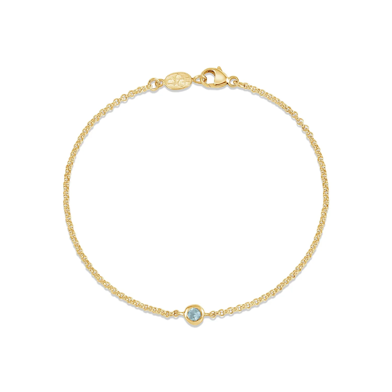 Single Aquamarine Dewdrop Chain Bracelet