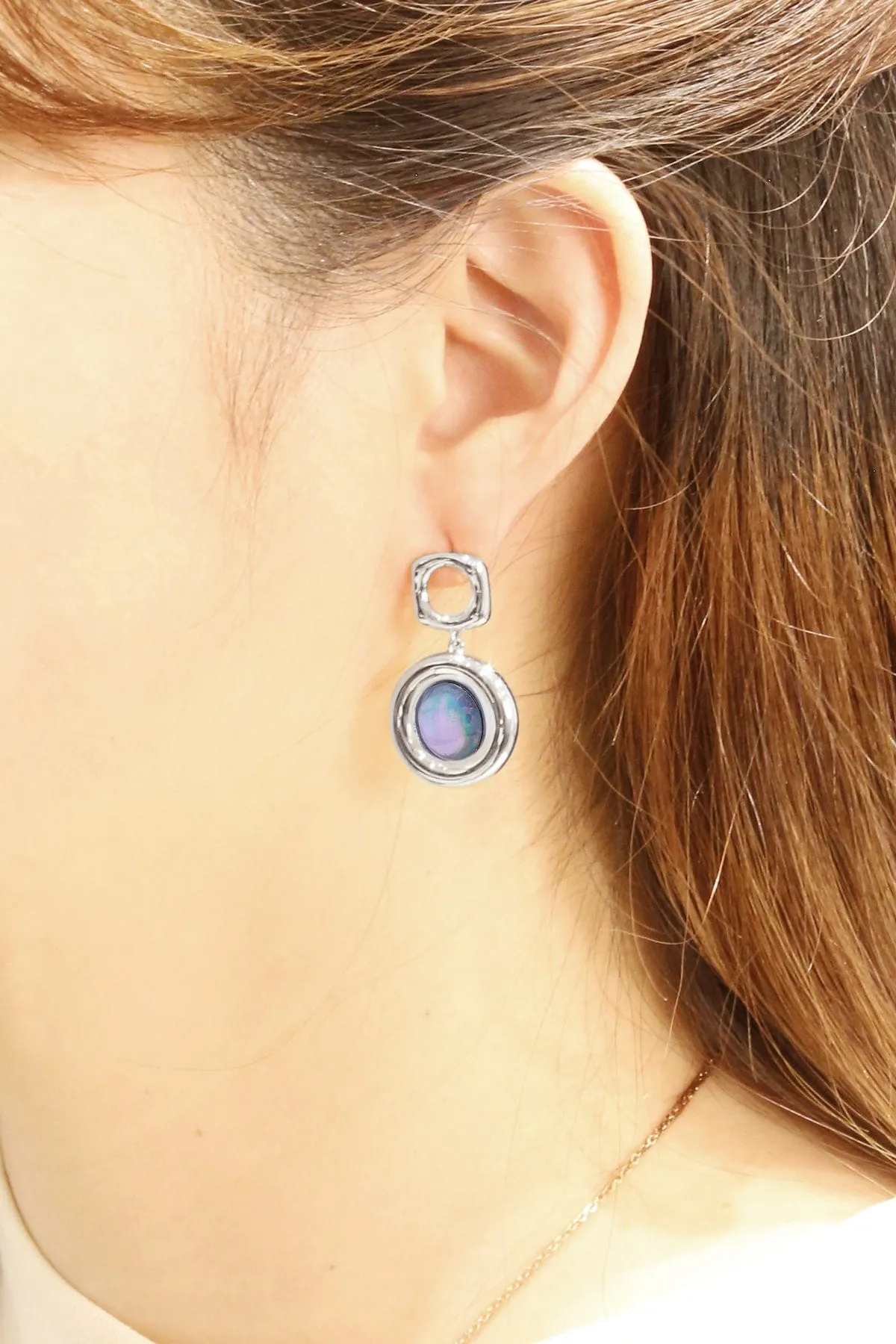 SJE310953 14K Round Double Drop Dangle Earrings
