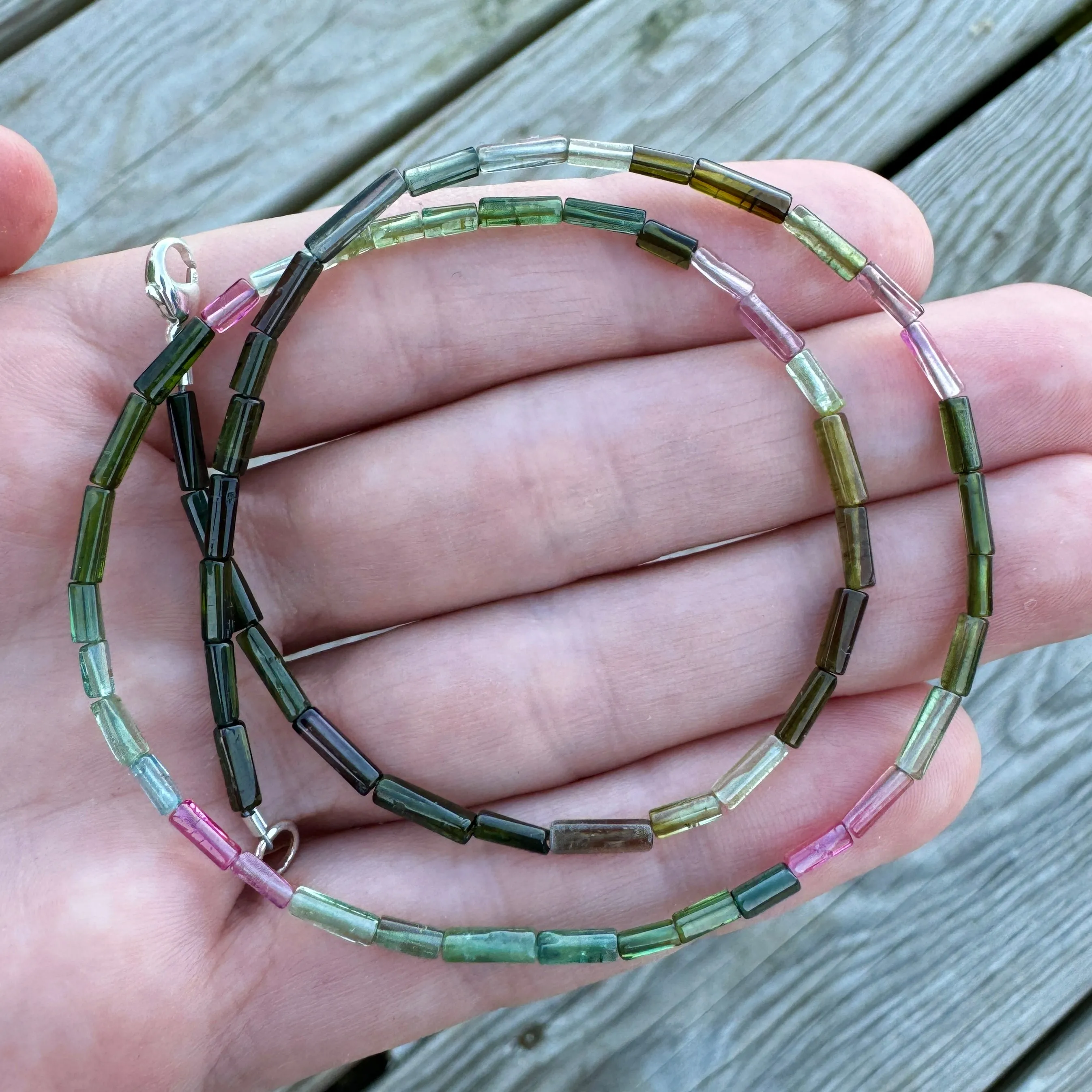 Small Cylinder Multicolor Tourmaline Strand
