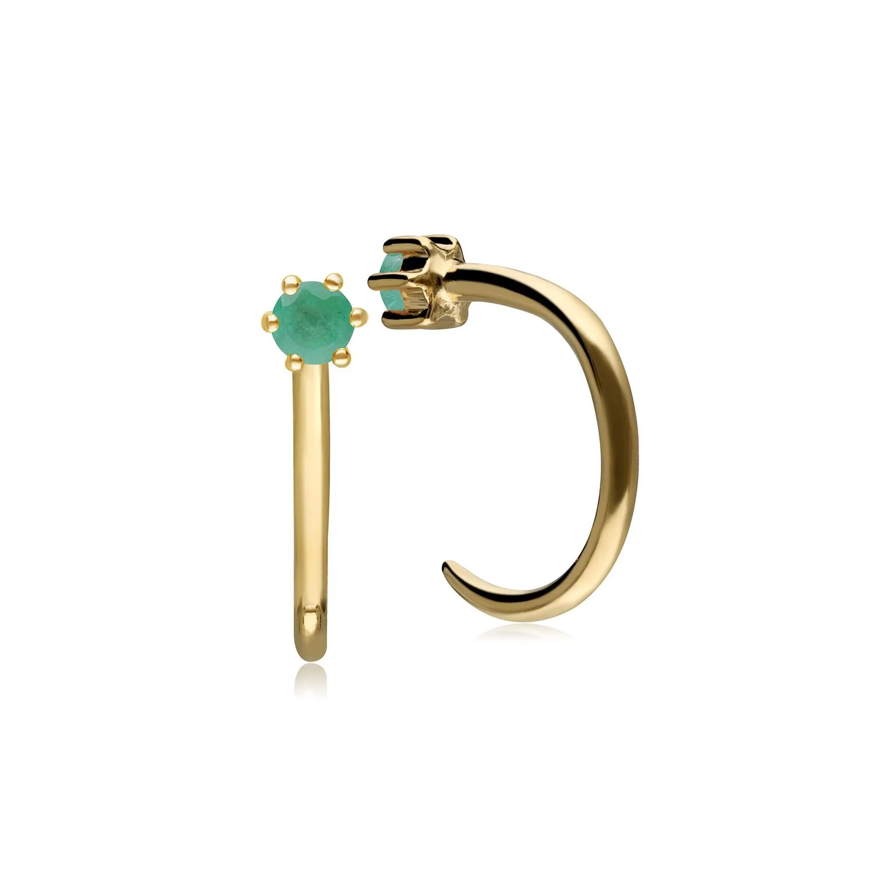 Smaragd Durchzugs Creolen in 9ct Gelb Gold