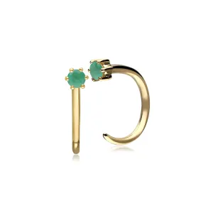 Smaragd Durchzugs Creolen in 9ct Gelb Gold