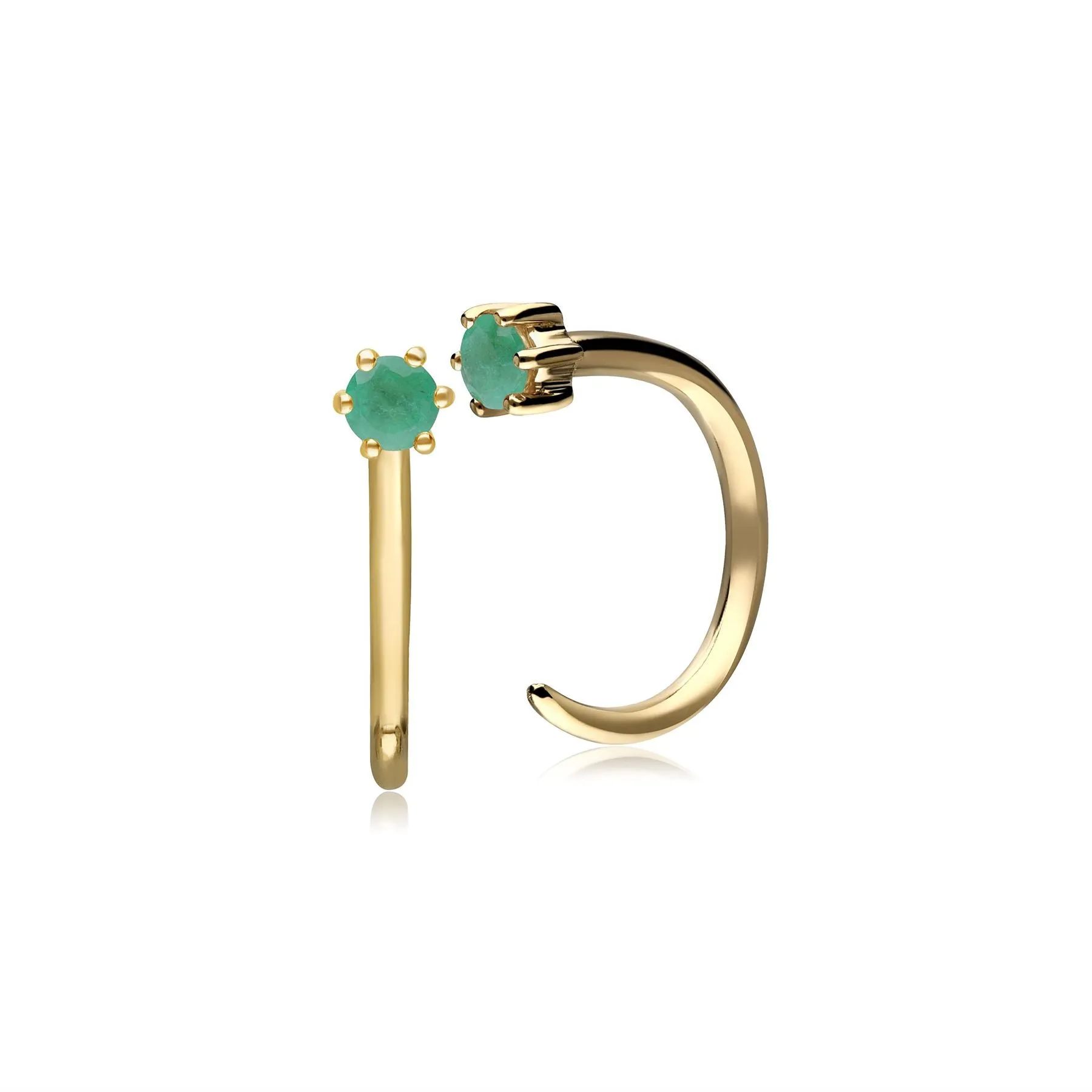 Smaragd Durchzugs Creolen in 9ct Gelb Gold