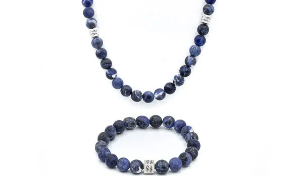 Sodalite Matte Natural Gemstone Centerpiece Set