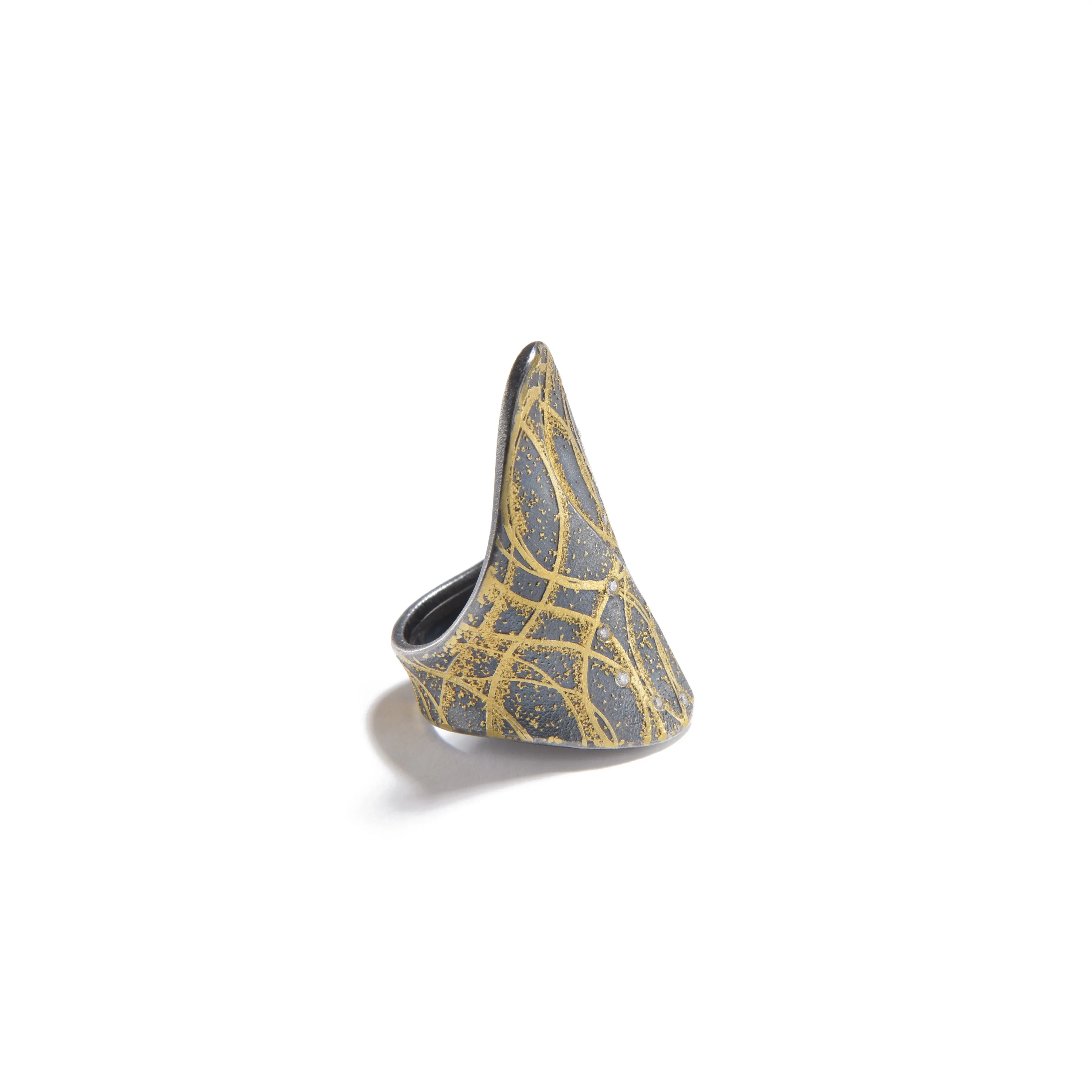 Sterling Silver Band with Diamonds