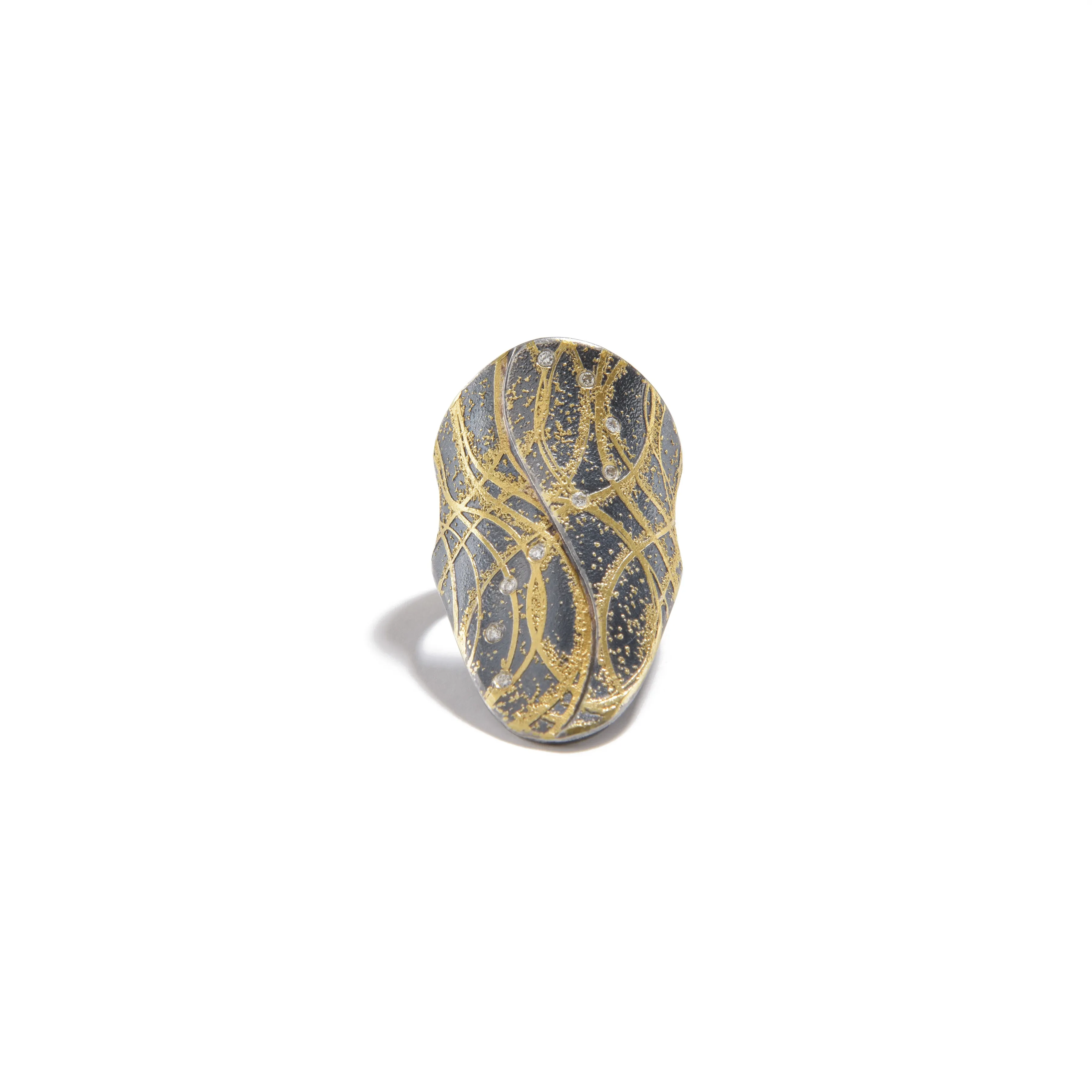 Sterling Silver Band with Diamonds