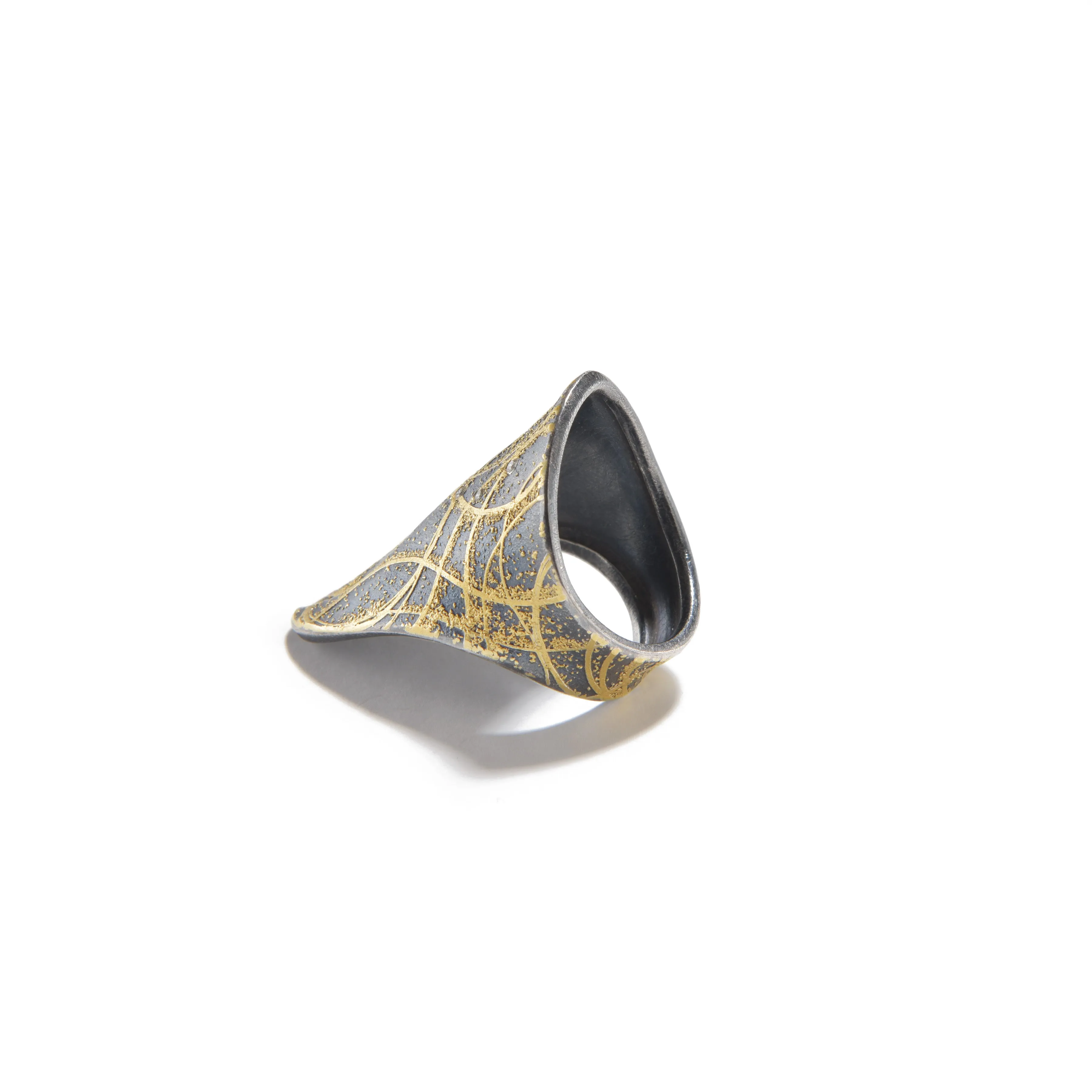 Sterling Silver Band with Diamonds