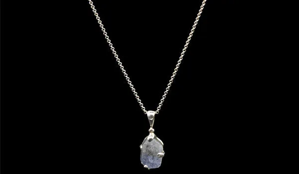 Sterling Silver Blue Selenite Gemstone Necklace