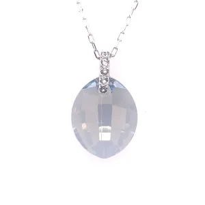 Sterling Silver Oval Swarovski Crystal Pendant