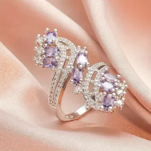 Stunning Amethyst and Zircon Ring
