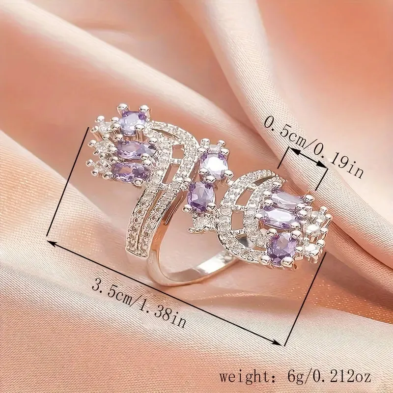 Stunning Amethyst and Zircon Ring