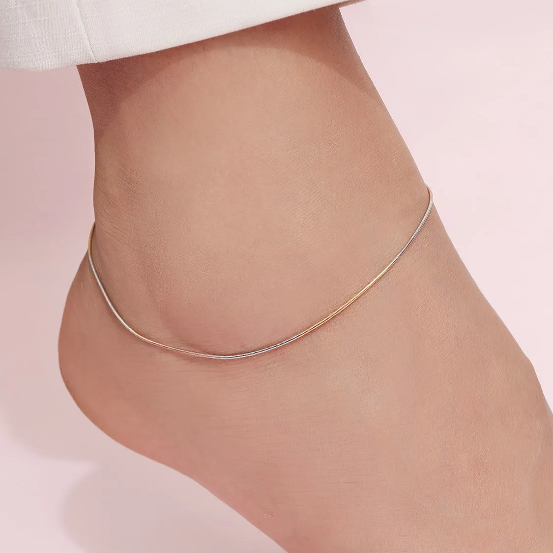 Symphony in Triple Tone-Plated 925 Sterling Silver Anklet
