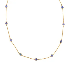 Tanzanite Channel Set Station Necklace
