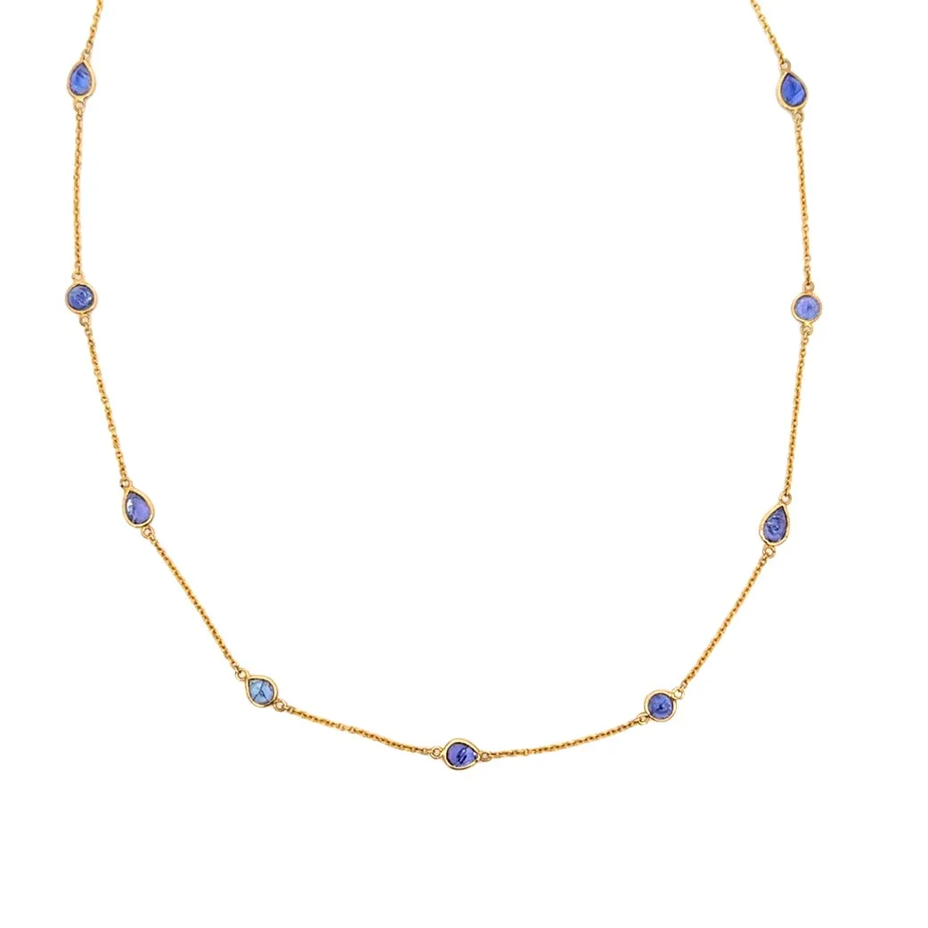 Tanzanite Channel Set Station Necklace