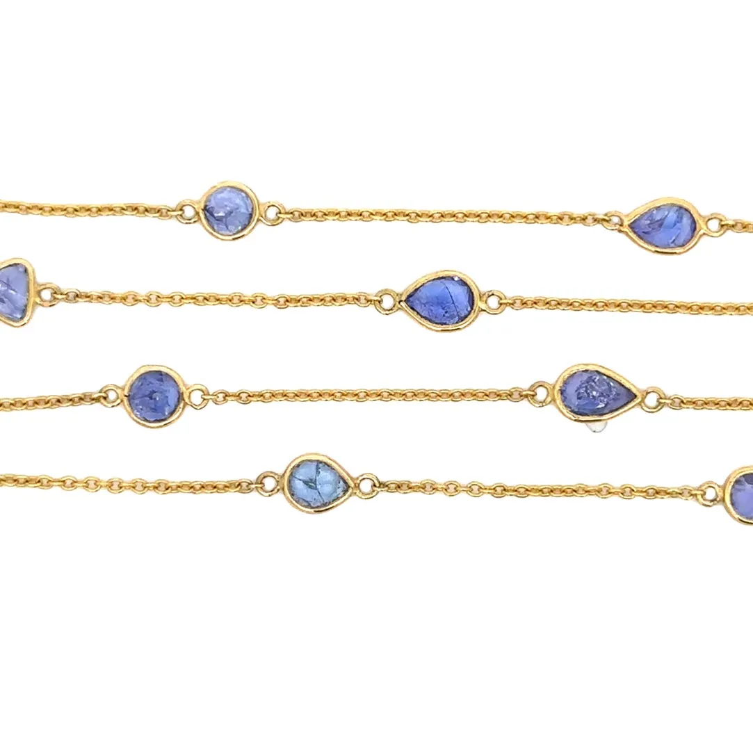 Tanzanite Channel Set Station Necklace