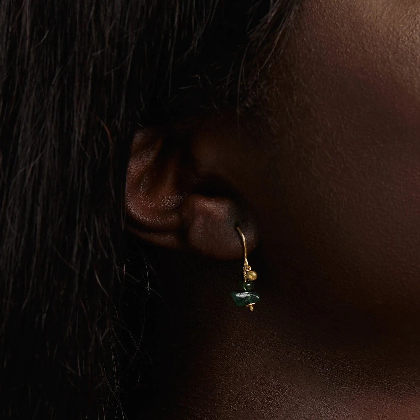 Tegan Drop Emerald Earrings