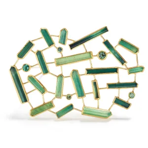 Tourmaline Mosaic Brooch