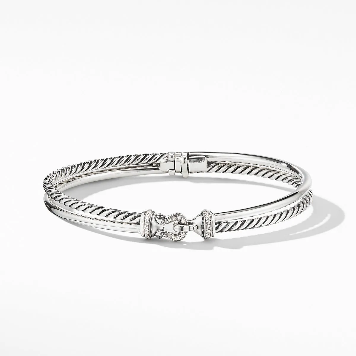 Two-Row Buckle Bracelet with Diamonds