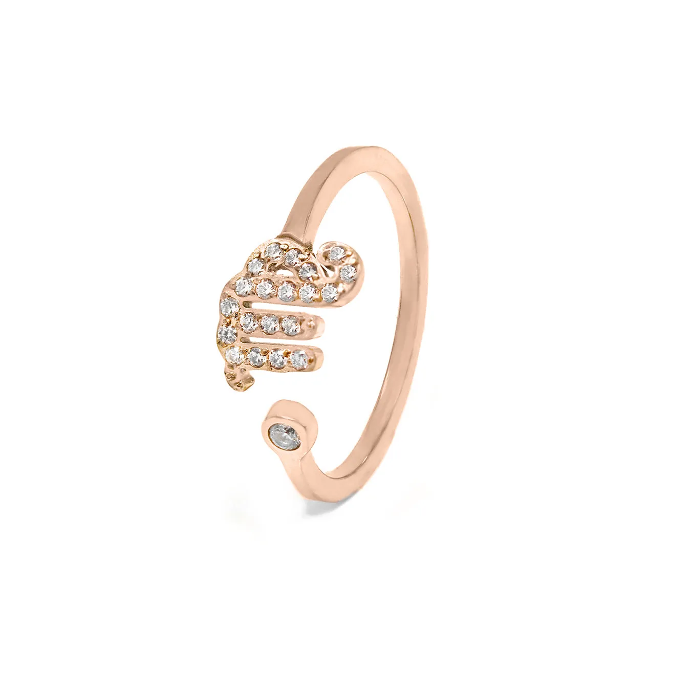 Virgo Ring with CZ Stones - Rose Gold