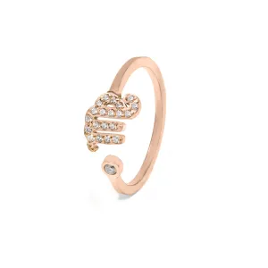 Virgo Ring with CZ Stones - Rose Gold