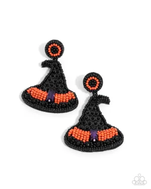 Witch Hunt - Black Post Earrings - Paparazzi Accessories